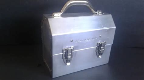 dean and deluca metal lunch box|Vintage Dean & Deluca Silver Metal Industrial Lunchbox .